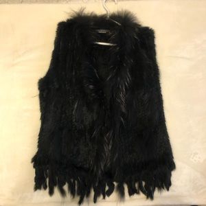 Rabbit/Marmot Fur Vest Black